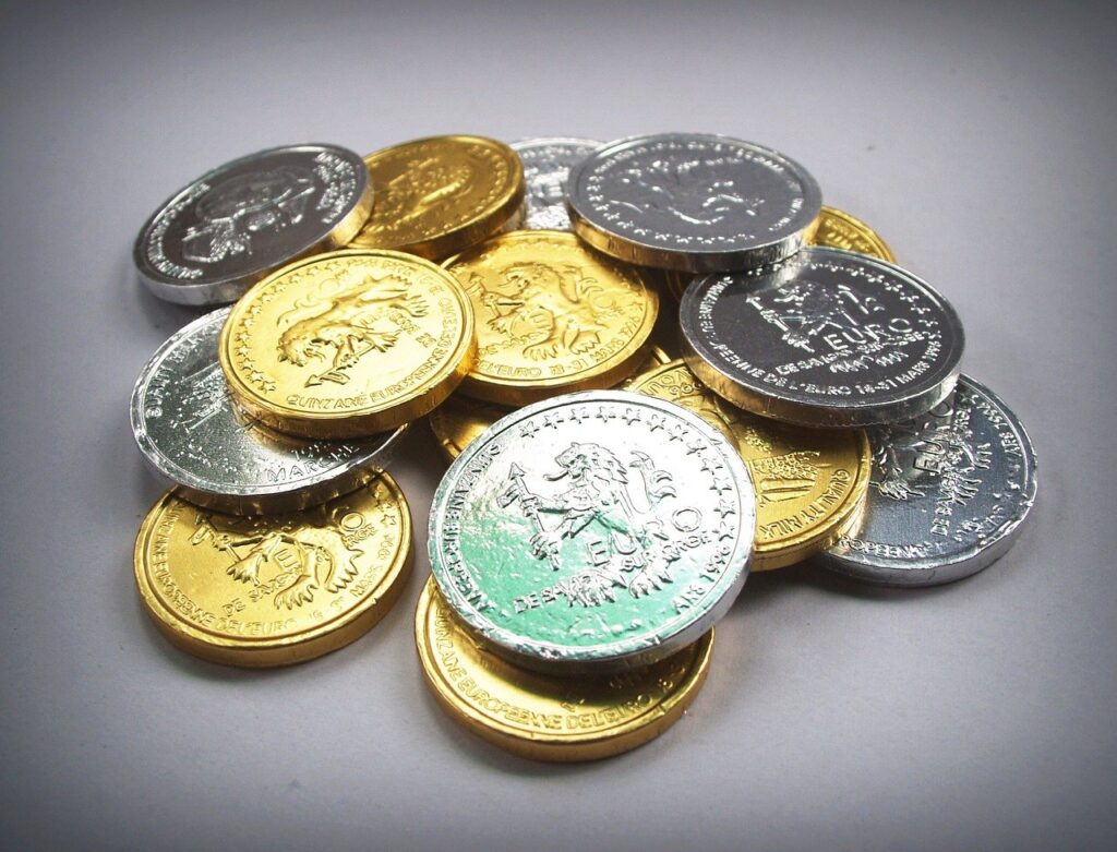 Gold silver coins